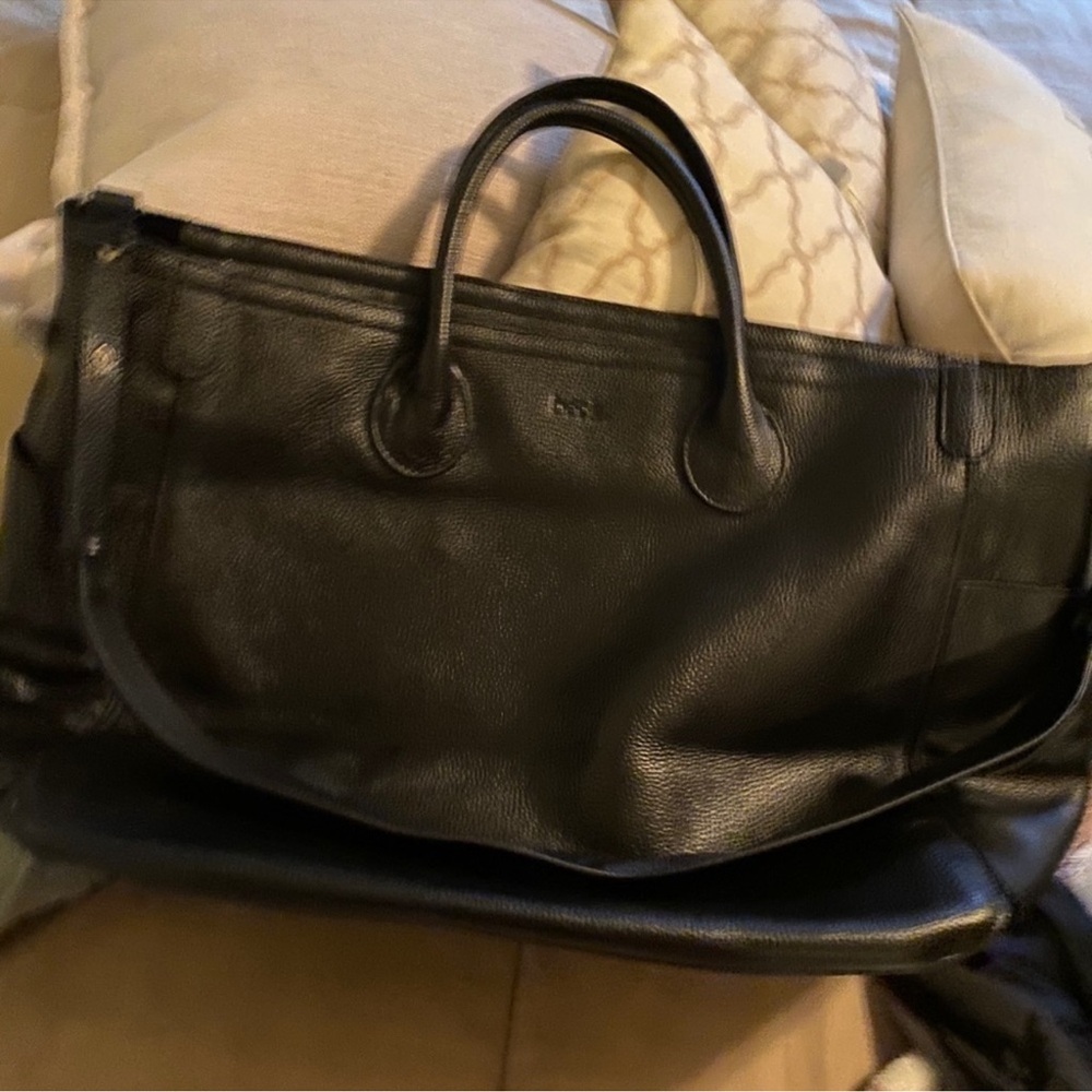 Beck Bags NYC Booty Call Black Pebbled Soft Leather Tote Bag + Dust Bag -EUC - Picture 5 of 6